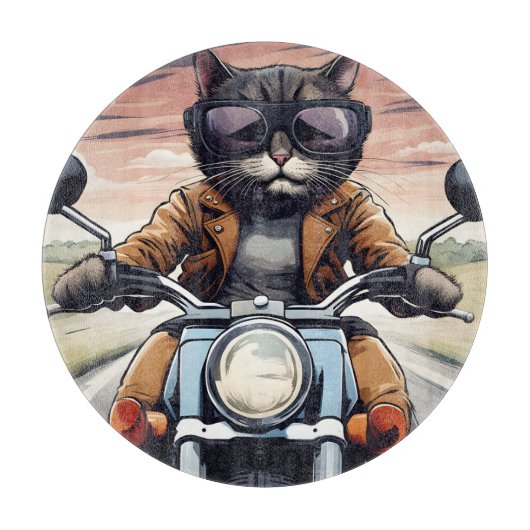 Kat op motor snijplank (Voorkant)