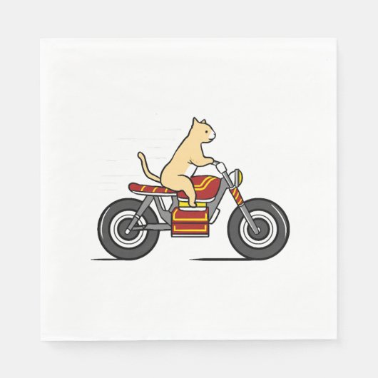 Kat op motorfiets servet (Voorkant)