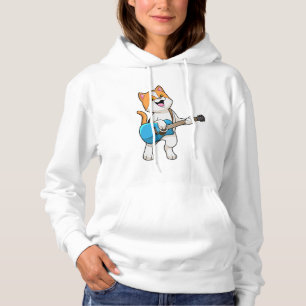 Kat op muziek met gitaar hoodie