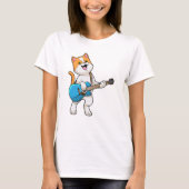 Kat op muziek met gitaar t-shirt (Voorkant)