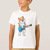 Kat op muziek met gitaar t-shirt (Voorkant)