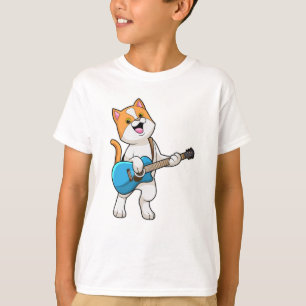 Kat op muziek met gitaar t-shirt