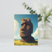 Kat op Paaseiland Moai Briefkaart (Staand voorkant)