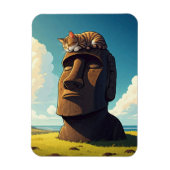 Kat op Paaseiland Moai Magneet (Verticaal)