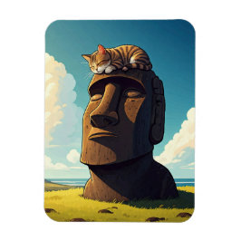 Kat op Paaseiland Moai Magneet