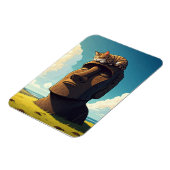 Kat op Paaseiland Moai Magneet (Linkerzijde)