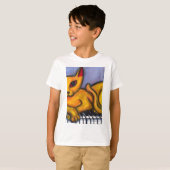 Kat op piano t-shirt (Voorkant volledig)