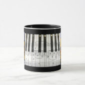 Kat op pianotoetsenbord mok (Midden)