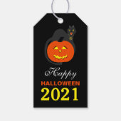 Kat op pomkin Halloween Gift Labels Cadeaulabel (Voorkant)