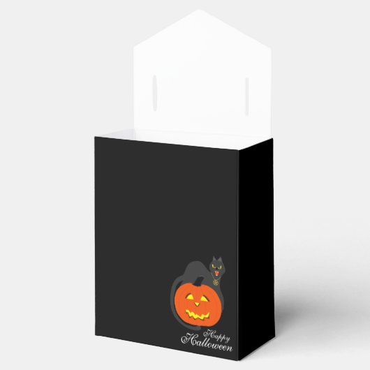 Kat op pompoen, Halloween Bedankdoosjes (Geopend)