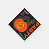 Kat op pompoen, Halloween Party Servet (Hoek)