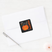 Kat op pompoen, Halloween Party Vierkante Sticker (Envelop)