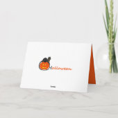 Kat op Pumpkin Halloween Fancy Dress Party Invite Bedankkaart (Achterkant)