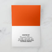 Kat op Pumpkin Halloween Fancy Dress Party Invite Bedankkaart (Binnen)