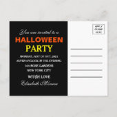 Kat op Pumpkin Halloween Fancy Dress Party Invite Uitnodiging Briefkaart (Achterkant)