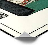 Kat op raam door Hiroshige 歌 広 重 Poster (Hoek)