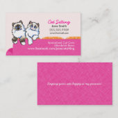 Kat op ragdoll Couch roze Visitekaartje (Voorkant / Achterkant)