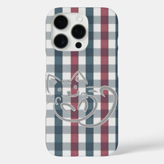 Kat op rode en blauwe schaal Case-Mate iPhone case (Achterkant)