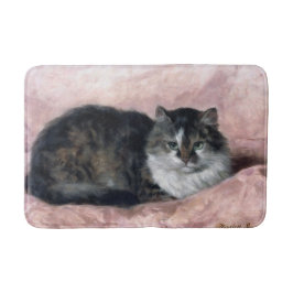 Kat op Roze Pillow door Henriëtte Ronner-Knip Badmat