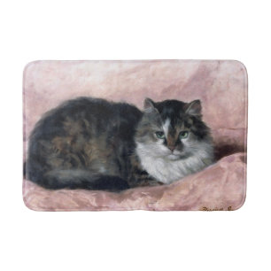 Kat op Roze Pillow door Henriëtte Ronner-Knip Badmat