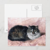 Kat op Roze Pillow door Henriëtte Ronner-Knip Briefkaart (Voorkant / Achterkant)