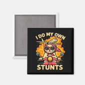 Kat op scooter Ik doe mijn eigen stunts Magneet (Voorkant / Achterkant)