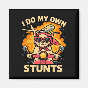 Kat op scooter Ik doe mijn eigen stunts Magneet