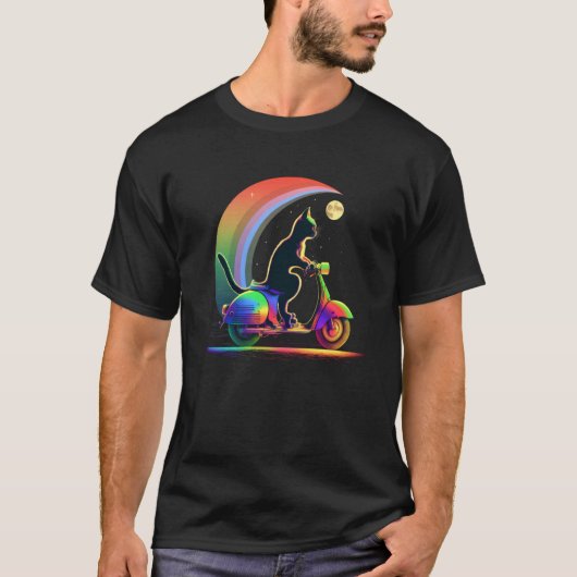 Kat op scooter scooter 1 t-shirt (Voorkant)