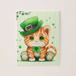 Kat op St Patricks Day Cat Legpuzzel