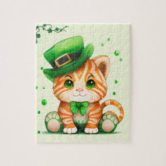 Kat op St Patricks Day Cat Legpuzzel