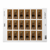 Kat op Stapel van Boeken Boekplaat Etiket (Full Sheet)