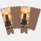 Kat op steiger bij zonsondergang bedankdoosjes (Ongevouwen)