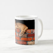Kat op stenen muur koffiemok (Voorkant rechts)