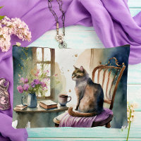 Kat op stoel schilderij
