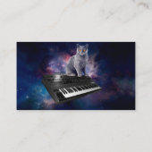 Kat op synthesizer in de ruimte visitekaartje (Achterkant)