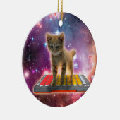 Kat op synthesizers in de ruimte keramisch ornament (Rechts)