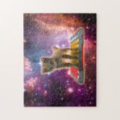 Kat op synthesizers in de ruimte legpuzzel (Verticaal)