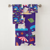 Kat op Vacation Bath Towel set Bad Handdoek (Insitu)