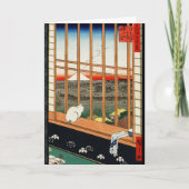 Kat op Venster met Uitzicht van MT Fuji door Kaart (Voorkant)