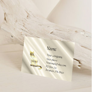 Kat op wit Visitekaartje