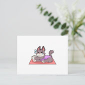 Kat op Yoga Fitness Briefkaart (Staand voorkant)
