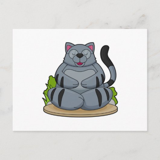Kat op Yoga Fitness Briefkaart (Voorkant)