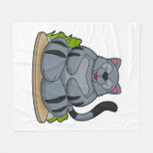 Kat op Yoga Fitness Fleece Deken (Voorkant (Horizontaal))