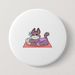 Kat op Yoga Fitness Ronde Button 7,6 Cm