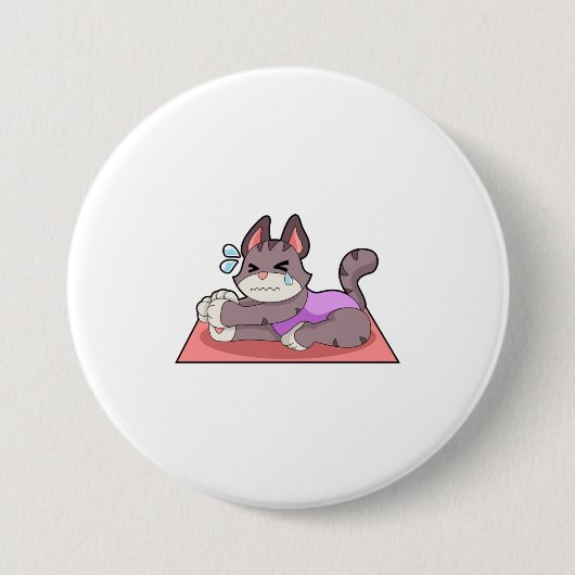 Kat op Yoga Fitness Ronde Button 7,6 Cm (Voorkant)