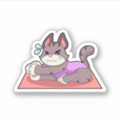 Kat op Yoga Fitness Sticker (Voorkant)