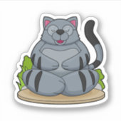 Kat op Yoga Fitness Sticker (Voorkant)