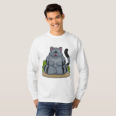 Kat op Yoga Fitness T-shirt (Voorkant volledig)