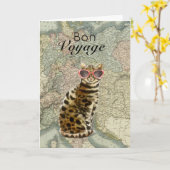 Kat op zonnebrillen Bon Voyage Safe Travels Kaart (Gele Bloem)