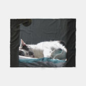 Kat op zonsondergang stoort niet fleece deken (Voorkant (Horizontaal))